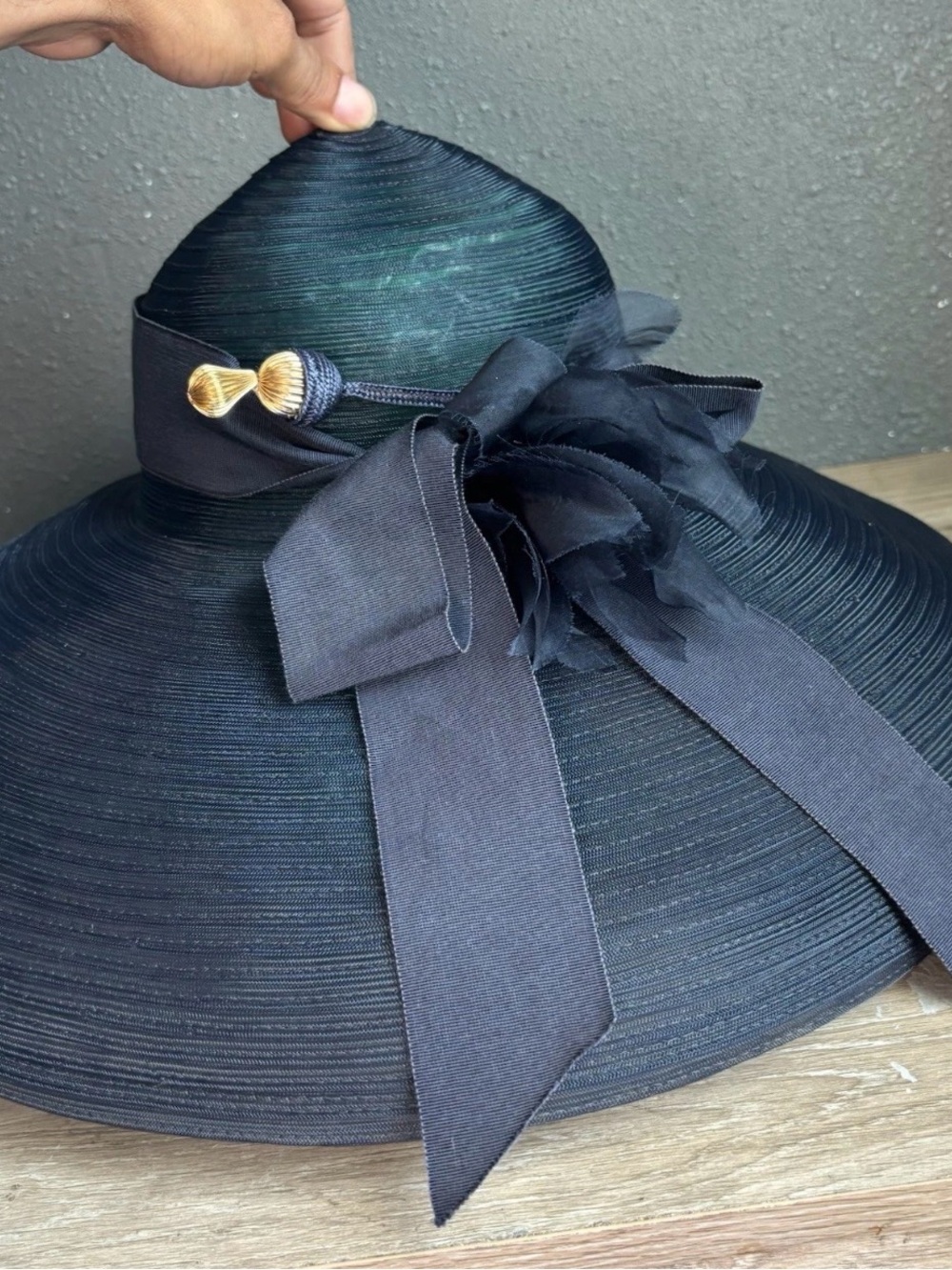 Brenda Waites Bolling Made In USA Blue Derby Hat